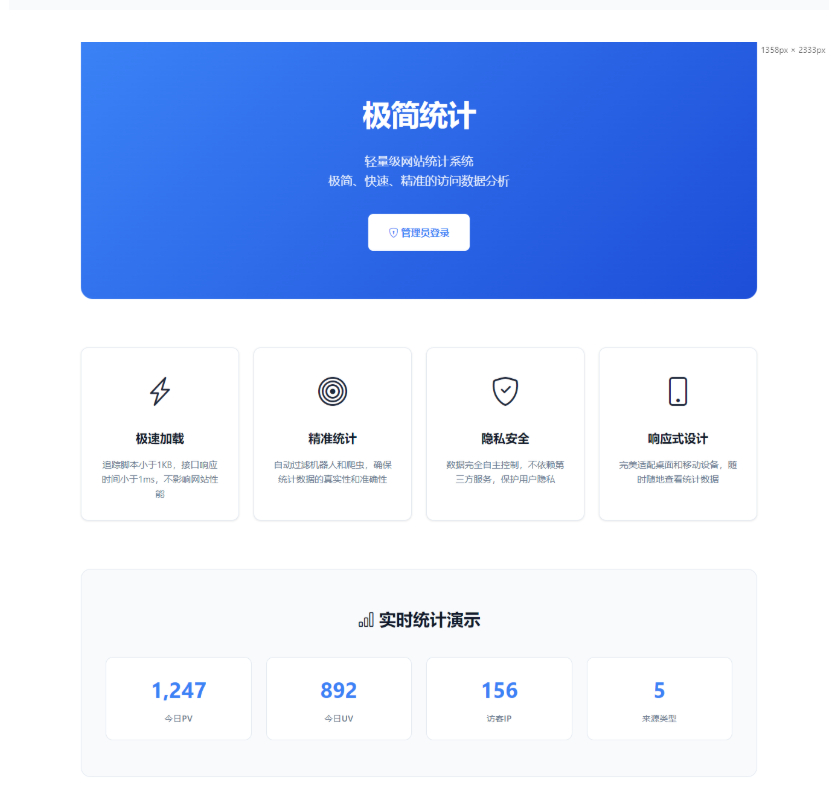 图片[2]-PHP网站统计系统源码 极简统计 支持本地部署-朝晞小屋
