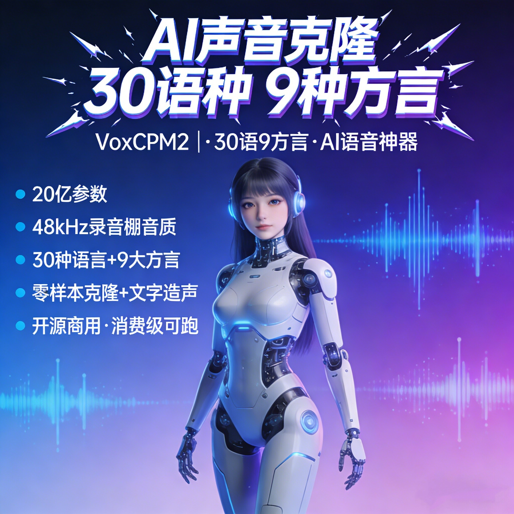 图片[3]-最新VoxCPM2文字转语音AI声音克隆ai语音设计多角色对话影视解说-朝晞小屋