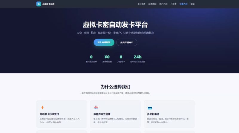 总裁自动发卡系统源码-朝晞小屋