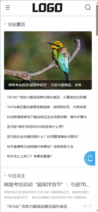 图片[2]-互联网电商博客资讯网站模板-朝晞小屋